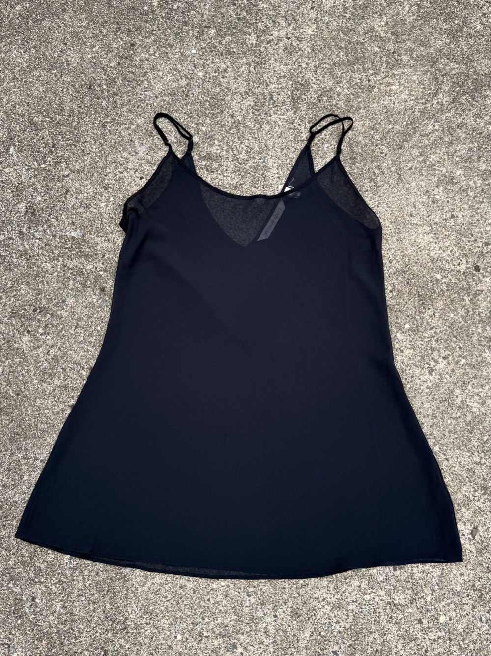 Vintage Victoriaโs Secret Black Sheer V-Neck Cami Mini Nightgown Dress | Size L